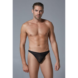 Allure Men String Dentelle Leopard Allure Noir